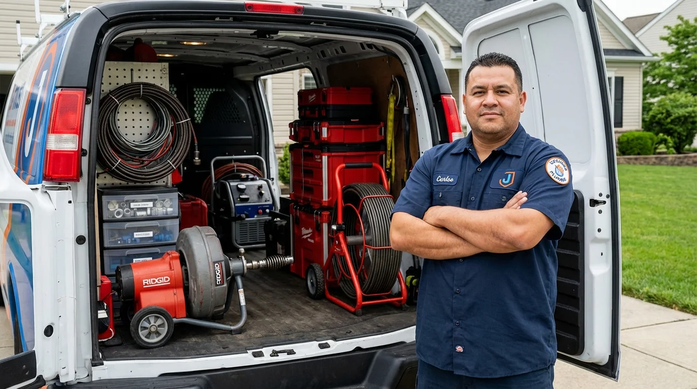 Professional drain cleaning equipment and Johns Plumbing LLC plumber in Prestonsburg