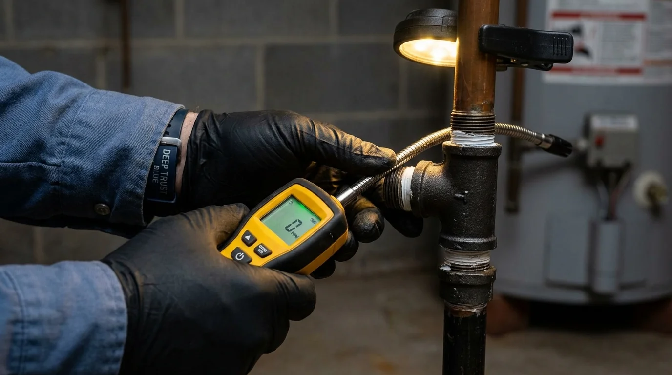 Gas leak detection with electronic sniffer by Johns Plumbing LLC in Prestonsburg