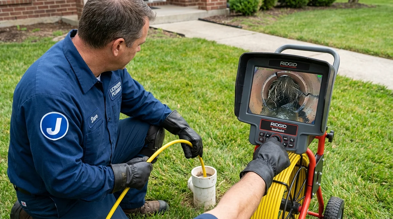 Sewer camera inspection being performed by Johns Plumbing LLC in Prestonsburg